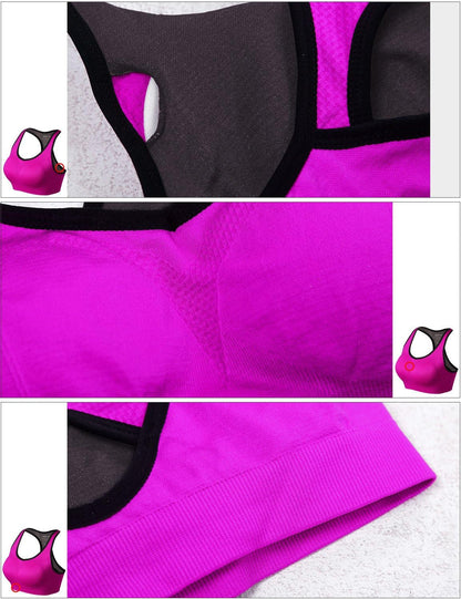 Racerback Sports Bras for Women – Padded Seamless Strappy Workout Tops for Yoga Gym Runing Fitness Sports Bras