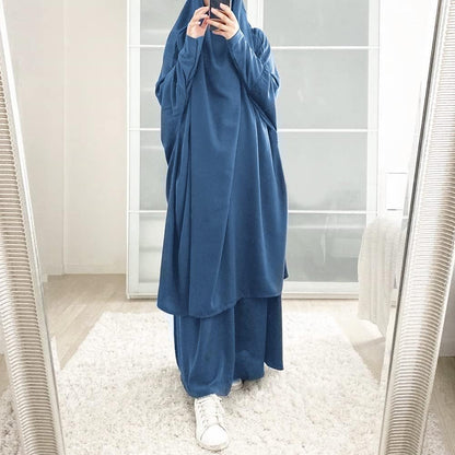 Women'S Muslim Prayer Dress Hijab Scarf Eid Prayer Jilbab Khimar Niqab Burka Abaya Maxi Islamic Arabian Modest Cardi Robe