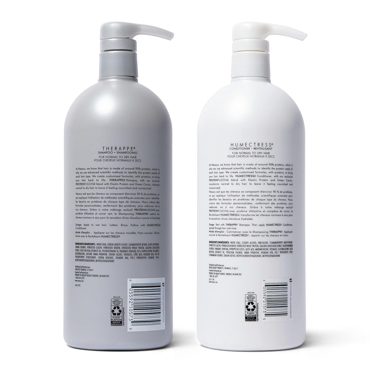 Shampoo and Conditioner Therappe Humectress 2 Count for Dry Hair Silicone-Free, Moisturizing Caviar Complex and Elastin Protein 33.8 Oz