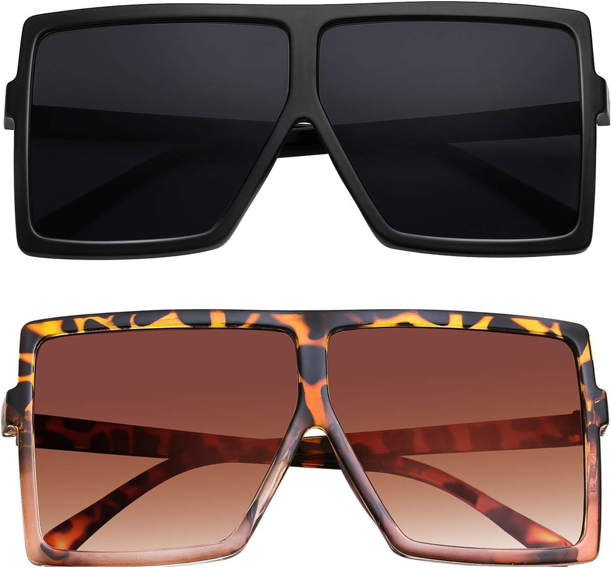 Square Oversized Sunglasses for Women Men Flat Top Fashion Shades