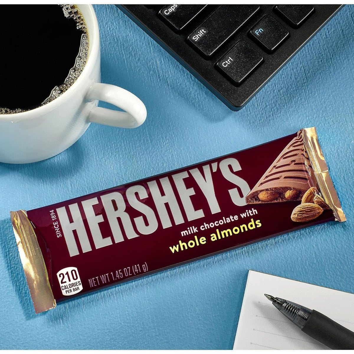 Milk Chocolate with Whole Almonds Candy Bars, 1.45 Oz (6 Count)