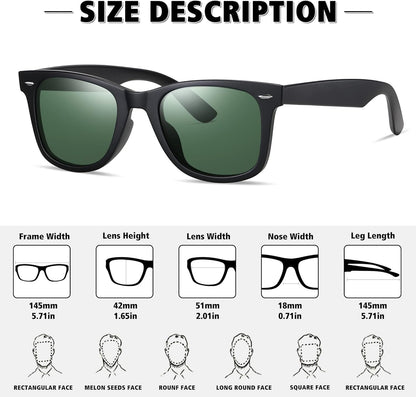 Polarized Sunglasses for Men Women Classic Retro Sun Glasses for Driving Fishing UV Protection