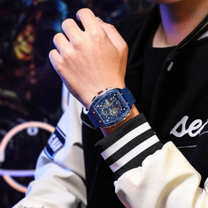 CURREN Mens Watch COOL Large Men's Classical Luxury Sports Design Watches Rubber Strap Waterproof Chronograph Date Quartz Relogios Masculino 8442