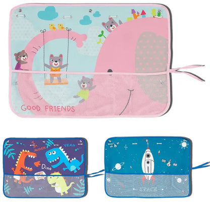 Car Sun Shade Cover Cartoon Side Window Curtain Sunshade Visor Heat Shield UV Protector For Kid Baby Children W/ Storage Net