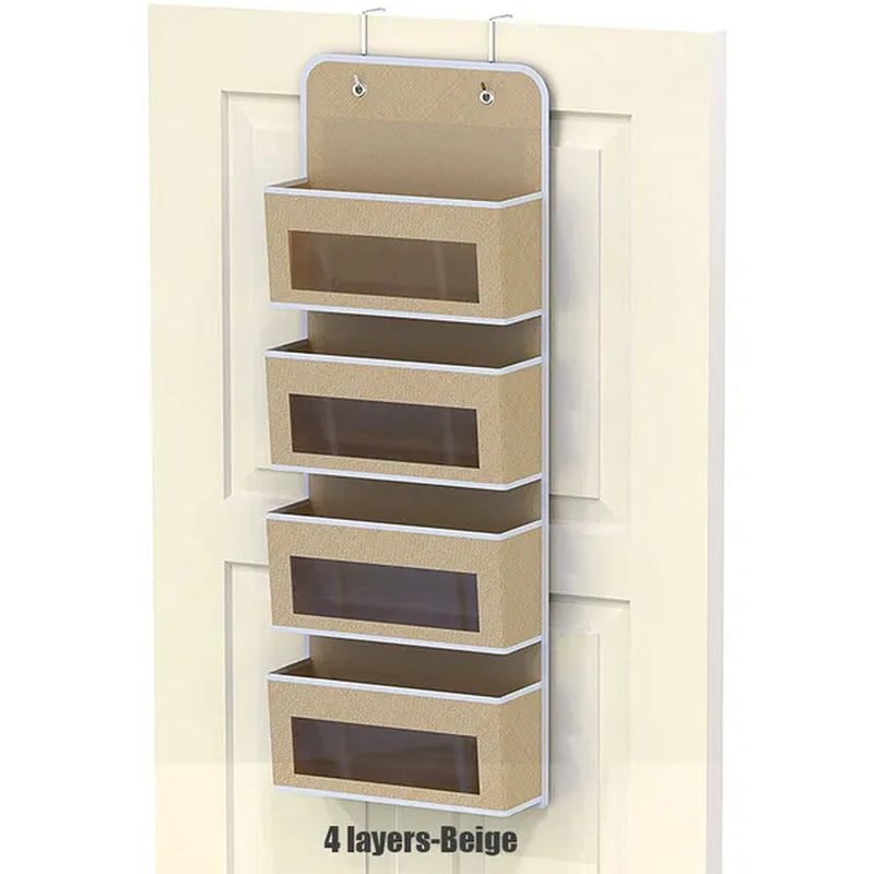 Non-woven Hanging Organizer Fabric Door Wall Hanging Storage Bag Folding Shelf Pocket Closet Hanger Dorm Bath Kitchen Storage 1/2/3/4/5 layers