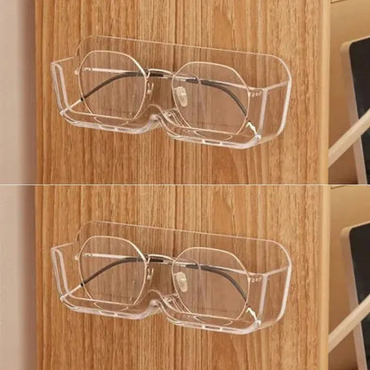 1/2pcs High End Glass Display Cabinet Glasses Storage Box Wall Mounted Perforated Free Sunglasses Storage Rack Sunglass Home Tidying
