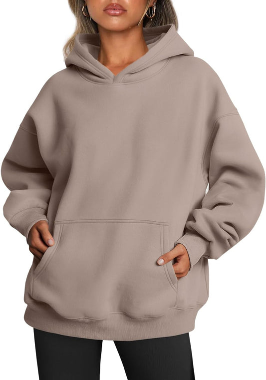 Womens Oversized Hoodies Fleece Sweatshirts Sweaters Spring Outfits 2025 Pullover Fall Winter Clothes