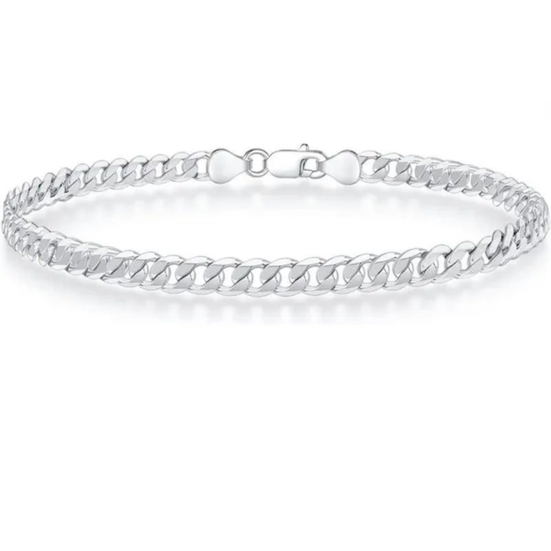925 Sterling Silver Clasp 6mm Cuban Link Chain Bracelets for Mens Bracelet Chain Bracelets for Men Jewelry Men Gifts