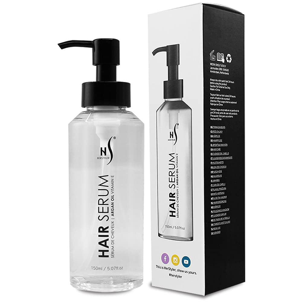Argan Oil Serum for Hair - New Packaging - Hair Serum for Dry Damaged Hair - anti Frizz Hair Serum - 5.07 Fl Oz / 150 Ml