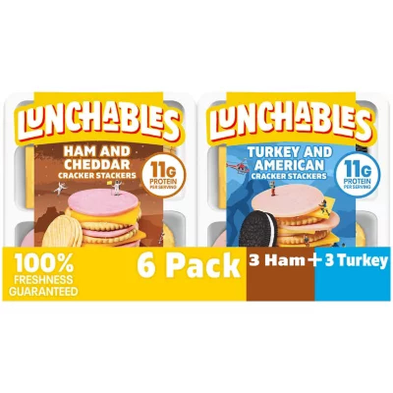Lunchables Cracker Stackers Snack Kit Variety Pack, 6 Pk.
