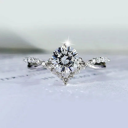 Luxury Bride Jewelry Trendy 925 Sterling Silver Criss Cross Ring White Sapphire Eternity Diamond Engagement Rings for Women Wedding Accessories Anniversary Party Gift