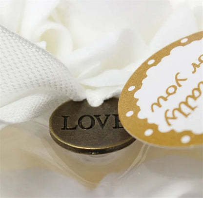 Wedding Favors Rose Heart Shaped Design Ring Box Pillow Cushion Case Holder Gift