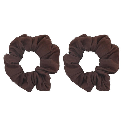 Set of 2 Solid Scrunchies (Brown)