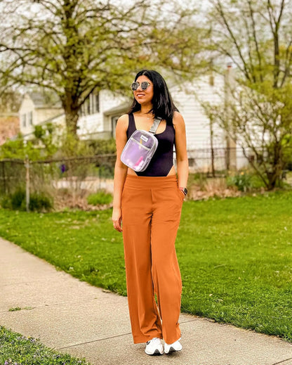 Yoga Pants Women Wide Leg Pants with Pockets High Waist Stretch Dress Casual Sweatpants Petite/Regular/Tall