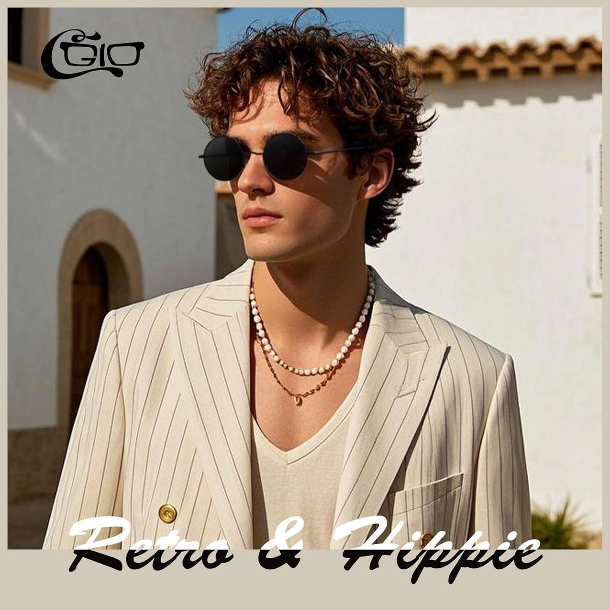 Retro round Polarized Sunglasses Mens Womens Circle Metal Hippie Shades UV400 Protection E01