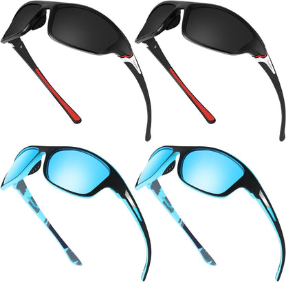 4 Pairs Men Polarized Sunglasses with UV Protection Driving Glasses Sports for Sport Outdoor Activities