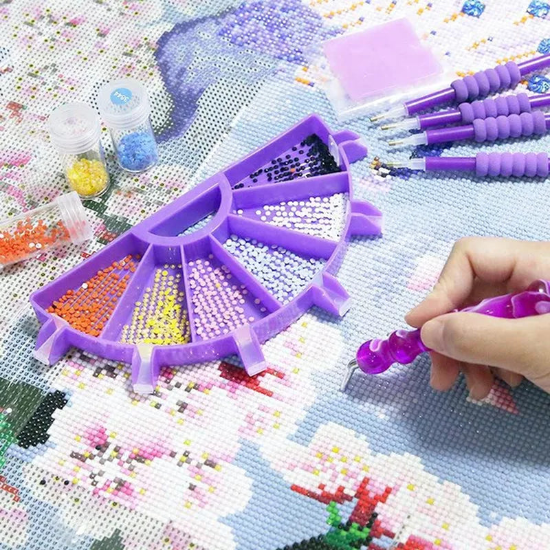 5D DIY Diamond Painting Tool Funnel Design Plastic Tray Diamond Embroidery Accessories Diamond Cross Stitch Tool Sets Bead Sorti