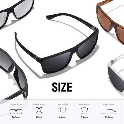 Sunglasses Men Polarized Sunglasses for Mens and Womens,Black Retro Sun Glasses Driving Fishing UV Protection