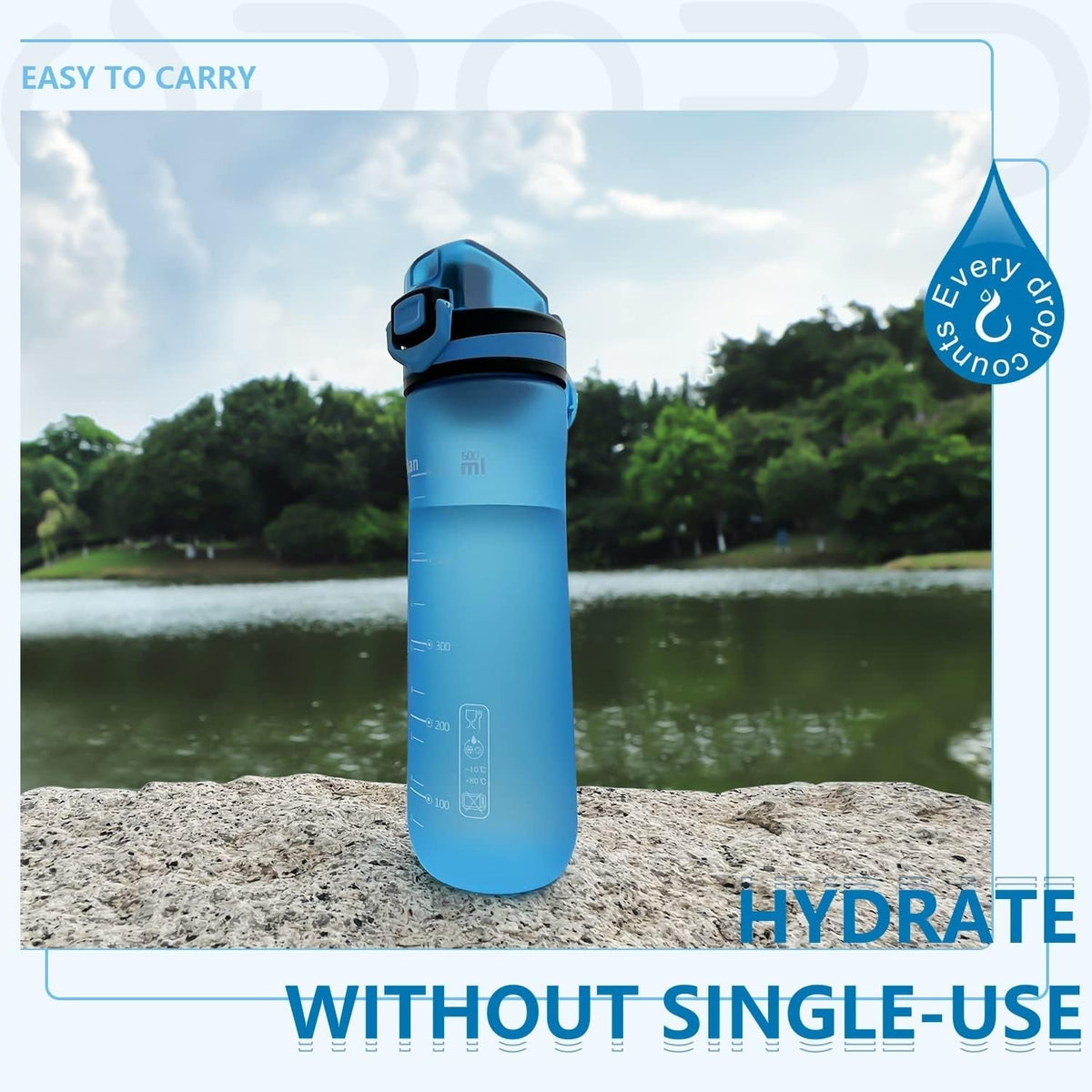 Sports Water Bottles 20 Oz BPA Free Leak Proof Tritan Plastic Bottle Flip Top