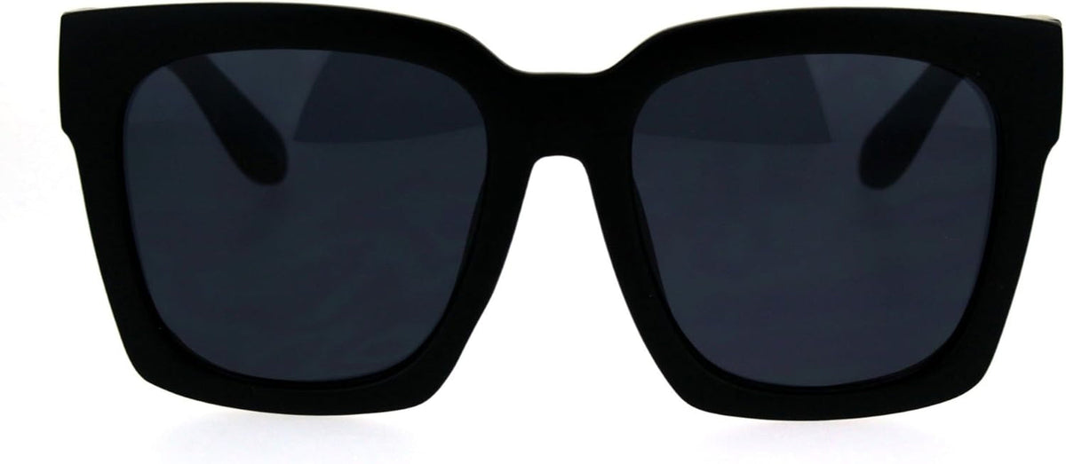Womens Boyfriend Style XXL Oversize Horned Rim Thick Plastic Sunglasses