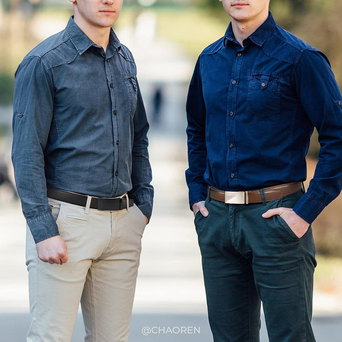 Leather Ratchet Belt Men 2 Pack - Customizable Fit, Effortless Style (35Mm)