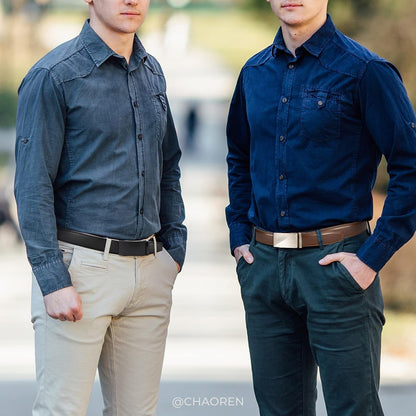 Leather Ratchet Belt Men 2 Pack - Customizable Fit, Effortless Style (35Mm)