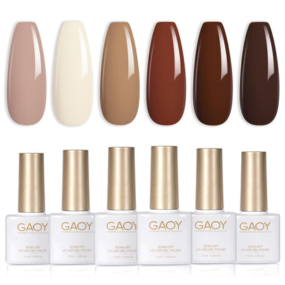 Jelly Milky White Gel Nail Polish Set, 6 Translucent Sheer Maroon UV Colors for Art Home DIY Manicure Kit