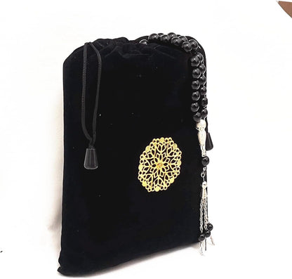 SHUKRAN Prayer Rug Muslim Prayer Mat with Bag & Prayer Beads for Kids Men Women - Soft Thin Prayer Matt Islam for Eid Travel Ramadan Perfect Islamic Gifts Chenille Fabric