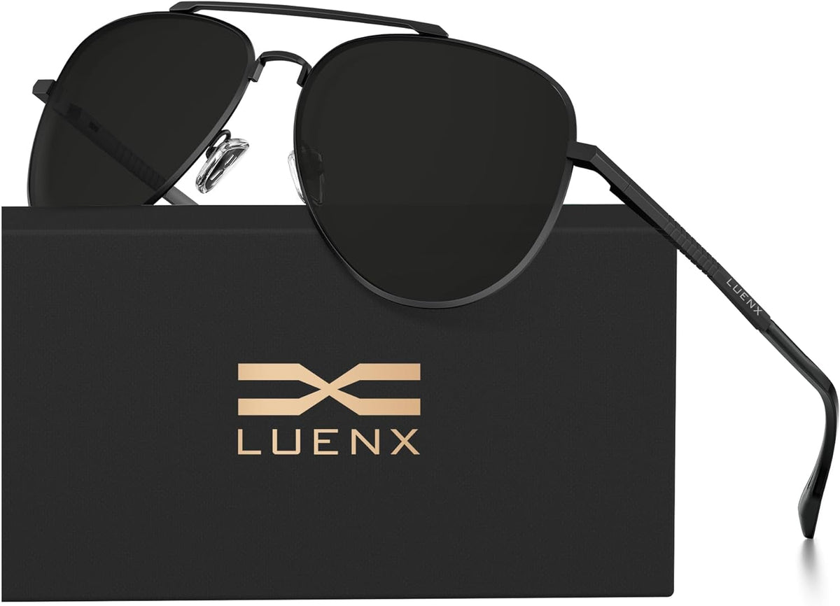 Aviator Sunglasses for Men Women Polarized Driving Classic Shades - UV 400 Protection with Accessories 60MM