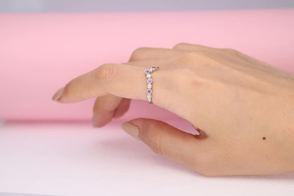 14K White Gold Mozambique Genuine Hot Pink Ruby Ring with Diamonds for Women | Ethically, Authentically & Organically Sourced (Round-Cut) Shaped Ruby Hand-Crafted Jewelry for Her | Ruby Ring for Women