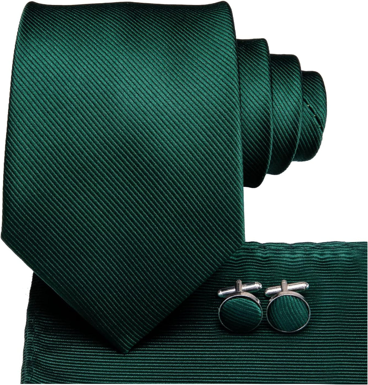 Mens Paisley Floral Silk Tie for Men Striped Necktie and Pocket Square Cufflinks Set Wedding Business