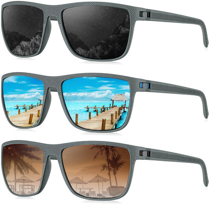 Polarized Sunglasses for Men, Lightweight Sun Glasses with UV Protection for Driving Fishing Golf