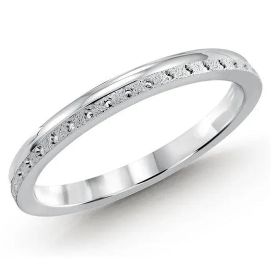 Majesty Diamonds MD190353-3.25 No Stone Wedding Band Ring in 14K White Gold - Size 3.25