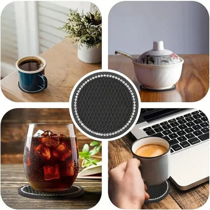 1Pc/2Pcs Car Cup Coaster, Crystal Rhinestone Car Interior Accessories, Easy To Clean, Non-Slip, Heat Resistant, Universal 7cm Anti-Slip Silicone Cup Holder Coasters For Car, Cute Vehicle Interior Decor