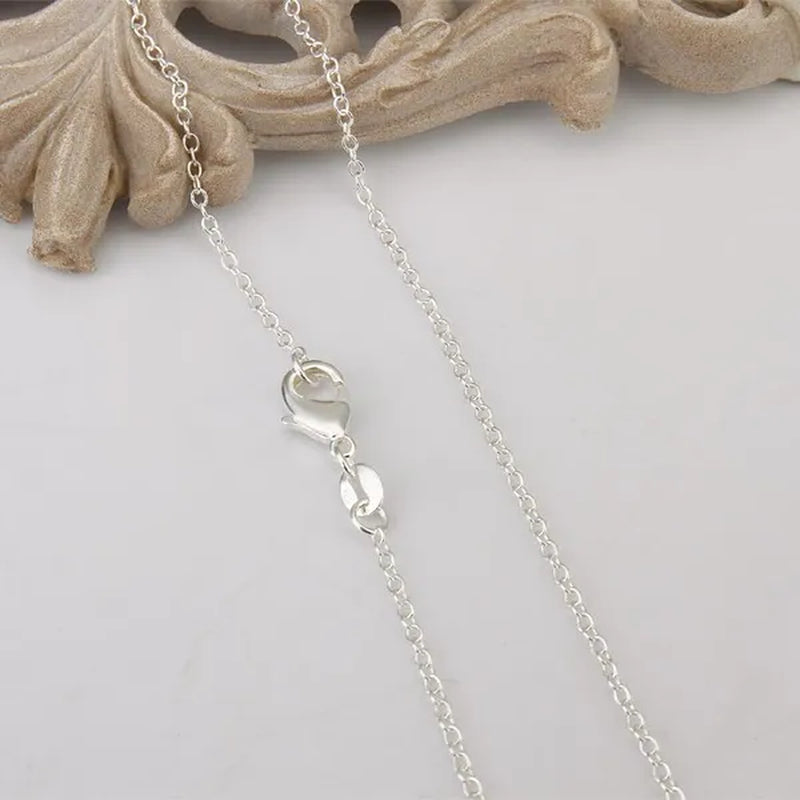 Fashion Jewelry 5pcs/3pcs 925 Sterling Silver "O" Shaped Chain Necklace (DIY Necklace)Size 16-24 Inch
