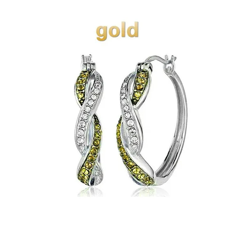Fashionable new style 925 silver needle zircon earrings trendy color earrings simple and creative inlaid zircon earrings