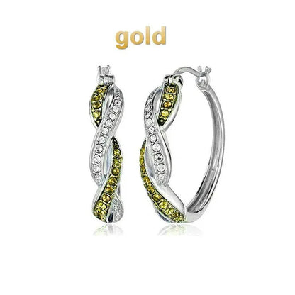 Fashionable new style 925 silver needle zircon earrings trendy color earrings simple and creative inlaid zircon earrings