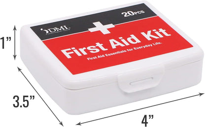 Mini 20-Piece First-Aid Kit, All-Purpose Use for Minor Cuts and Scrapes, Durable Water-Resistant Case, Convenient and Portable, FSA & HSA Eligible