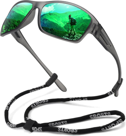 Polarized Sports Sunglasses for Men Women Unbreakable Frame Cycling Fishing Driving