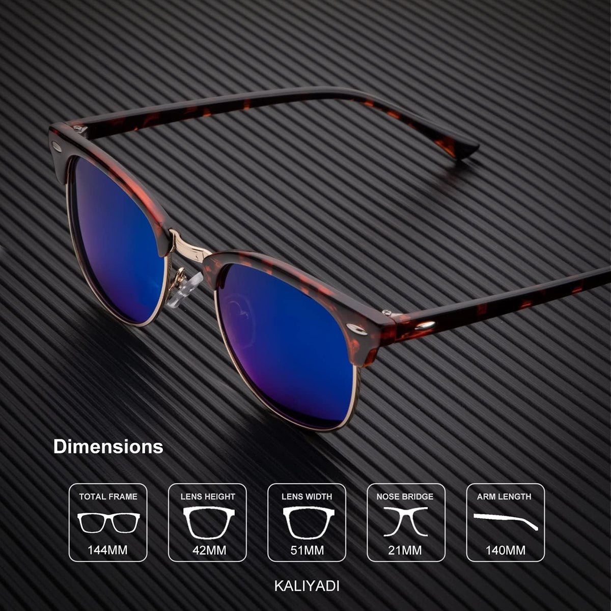 Sunglasses Men Polarized Sunglasses for Men Women Unisex Semi-Rimless Frame Retro Driving Sun Glasses UV Blocking