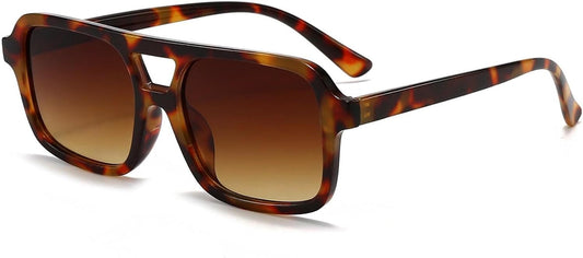 Retro Square Sunglasses for Women Men Trendy Rectangle Aviator Sun Glasses Vintage 70S Shades