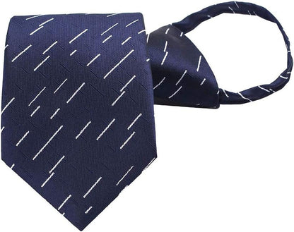 Men'S Lot 6 PCS Classic Zipper Ties Pretied Solid Color Necktie Set