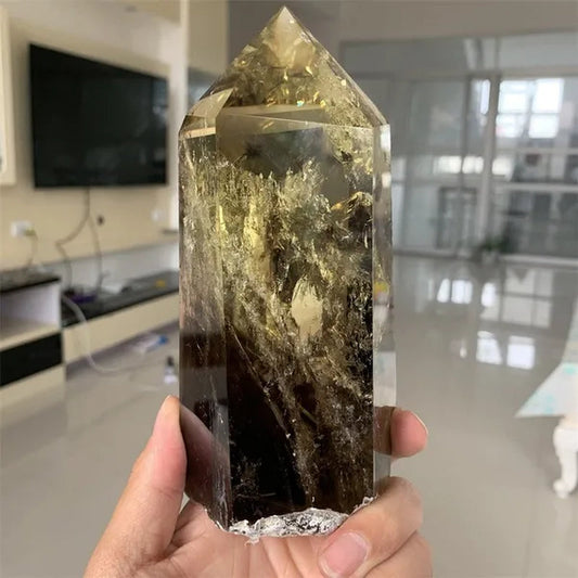 700-1000g Large Smoky Citrine Crystal Point Obelisk Natural Polished Healing Magic Witchy Home Decor