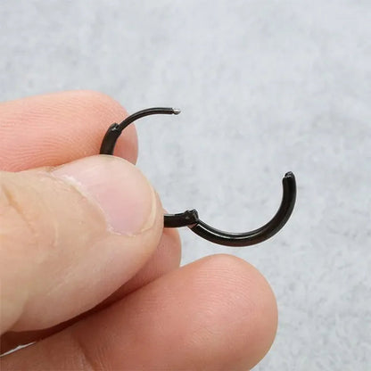 1 Pair Women/Men Stainless Steel Gold Silver Color Small Hoops Earring Piercing Ear Cartilage Tragus Simple Thin Circle Anti-allergic Ear Buckle Earring