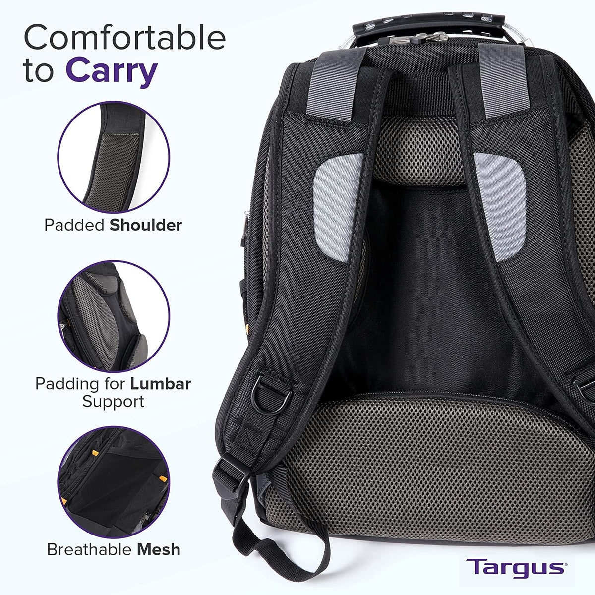 Drifter II Laptop Backpack, Black/Gray – Backpack for Men for Business and Travel, Durable Water-Resistant Material, Fits up to 17" Laptops (TSB239US)