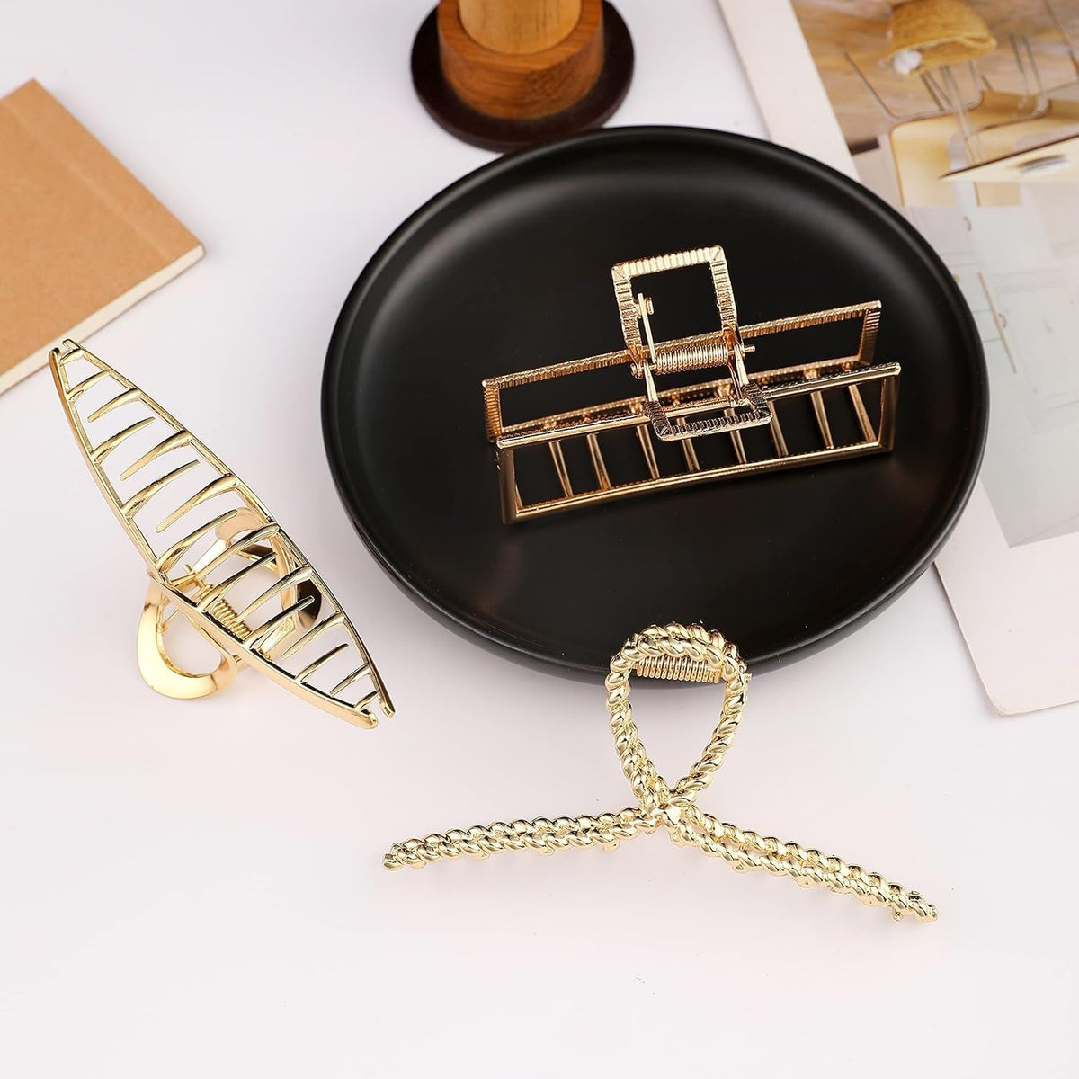 3 PCS Metal Large Claw Clips for Thick Heavy Hair, Strong Hold Big Non-Slip Hair Catch Barrette Jaw Clamp for Long Hair, Fashion Styling Accessories for Women Girls