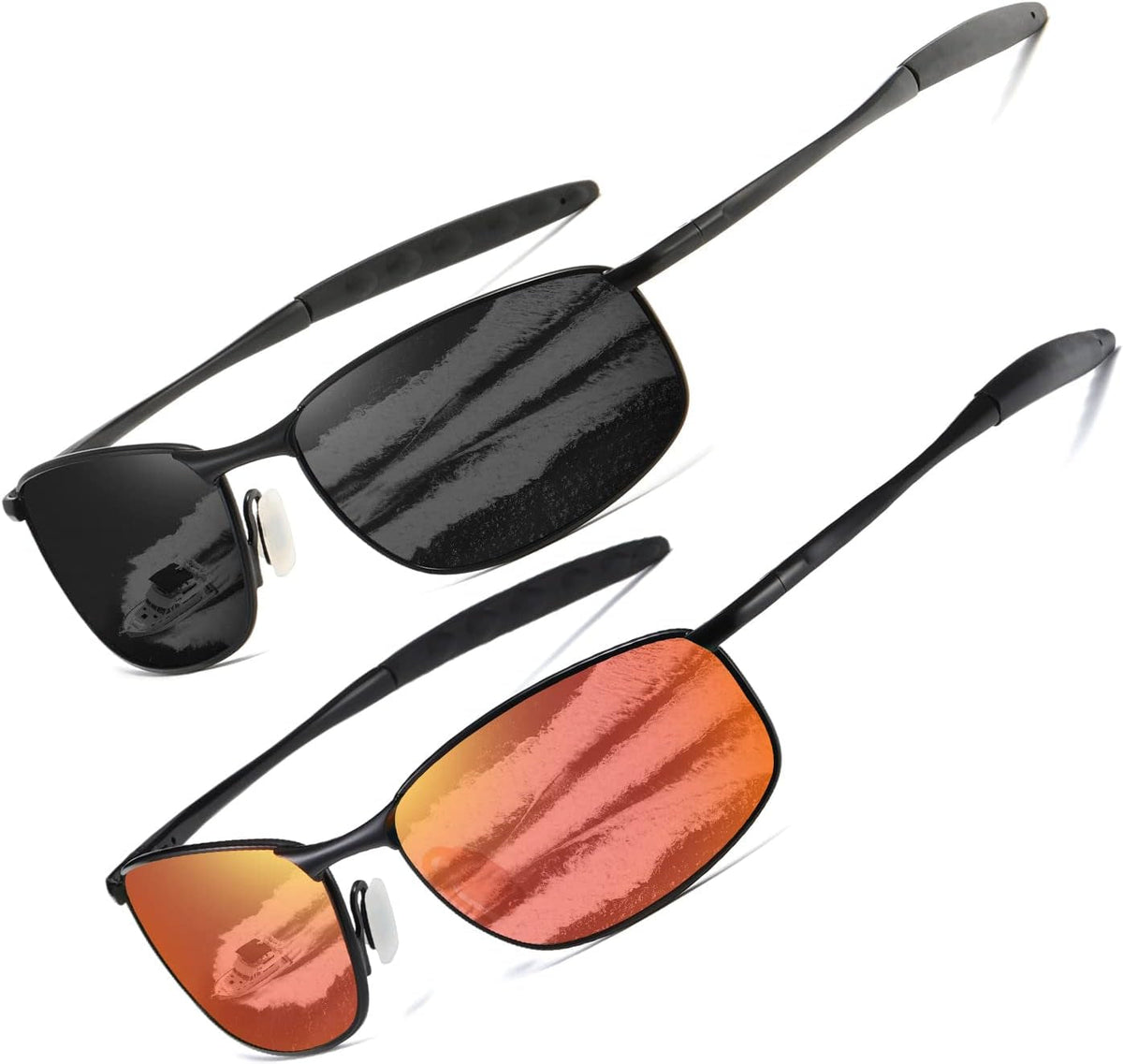Polarized Sunglasses For Men Rectangle Metal Frame Retro Sun Glasses AE0395