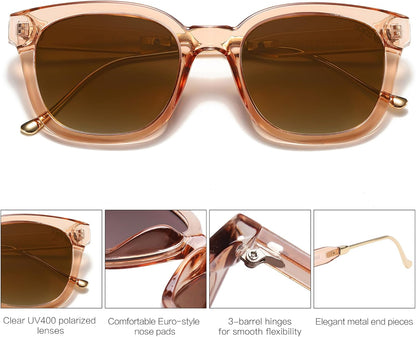 Classic Square Polarized Sunglasses Womens Mens Retro Trendy UV400 Sunnies SJ2050