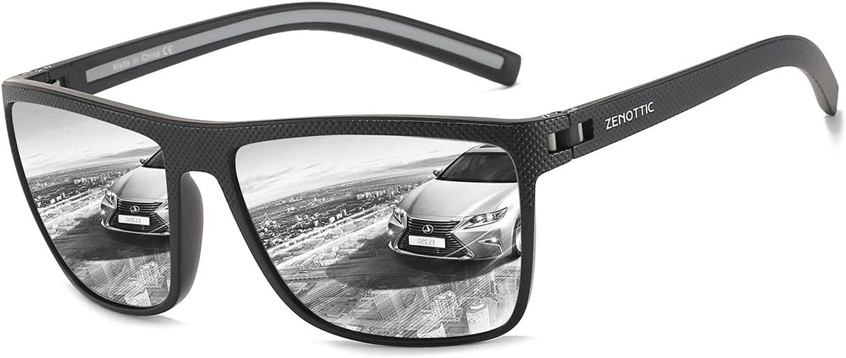 Polarized Sunglasses for Men Lightweight TR90 Frame UV400 Protection Square Sun Glasses