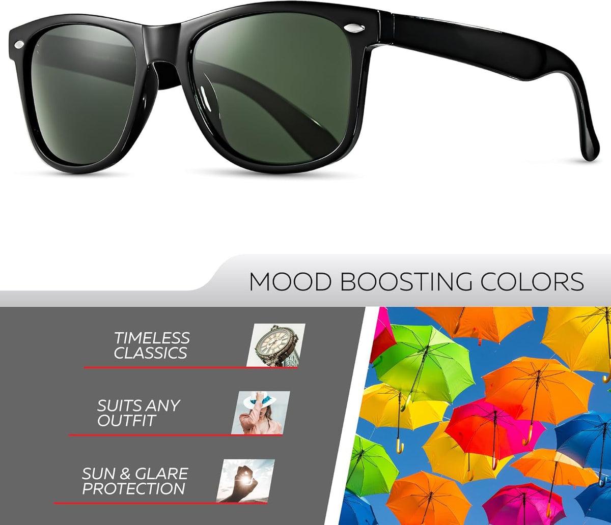 Polarized Sunglasses for Men and Women - UV Protection Classic Sun Glasses